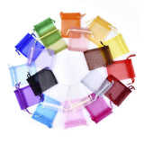 1 Bag Organza Bags, Rectangle, Mixed Color, Size: about 7cm wide, 9cm long