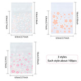 1 Set 290Pcs OPP Cellophane Bags Clear Plastic Self Sealing Envelope Crystal Bag about 3.9x2.7 Inches for Packaging Jewelry Cookie Candy DIY Small Items, Orange Series Color