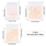 1 Set 290Pcs Clear OPP Cellophane Bags Plastic Self Sealing Envelope Bag about 5x3.9 Inches for Packaging Jewelry Bakery Candy Cookie, Pink Series Color