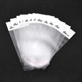 1000 pc Cellophane Bags, with Word, White, 12x6x0.002cm, Hole: 8mm