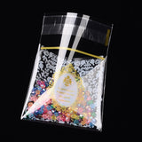 1 Bag Rectangle OPP Cellophane Bags, with Floral Pattern, Yellow, 9.9x6.9cm, Unilateral Thickness: 0.035mm, Inner Measure: 6.9x6.9cm, about 95~100pcs/bag