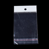 1000 pc Pearl Film OPP Cellophane Bags, Self-Adhesive Sealing, with Hang Hole, Rectangle, Clear, 12x5.5cm, Unilateral Thickness: 0.045mm, Inner Measure: 7x5.5cm