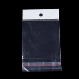 1000 pc Pearl Film OPP Cellophane Bags, Self-Adhesive Sealing, with Hang Hole, Rectangle, Clear, 14x6cm, Unilateral Thickness: 0.045mm, Inner Measure: 9x6cm