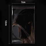 1000 pc OPP Cellophane Bags, Small Jewelry Storage Bags, Self-Adhesive Sealing Bags, Rectangle, Clear, 12x7cm, Unilateral Thickness: 0.035mm, Inner Measure: 9.5x7cm