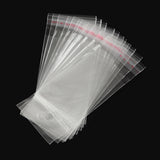1000 pc OPP Cellophane Bags, Rectangle, Clear, 10x4.5cm, Hole: 8mm, Unilateral Thickness: 0.035mm, Inner Measure: 6x4.5cm