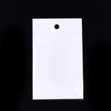 1000 pc Pearl Film Cellophane Bags, OPP Material, Self-Adhesive Sealing, with Hang Hole, Rectangle, White, 12~12.2x6cm, Unilateral Thickness: 0.045mm, Inner Measure: 7.5x5cm