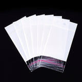 1000 pc Pearl Film Cellophane Bags, OPP Material, Self-Adhesive Sealing, with Hang Hole, Rectangle, White, 12~12.2x6cm, Unilateral Thickness: 0.045mm, Inner Measure: 7.5x5cm