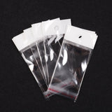 2000 pc Pearl Film Cellophane Bags, Self-Adhesive Sealing, with Hang Hole, Party Favor Bags, Clear, 10x4cm, Unilateral Thickness: 0.023mm, Inner Measure: 8x4cm, Hole: 6mm