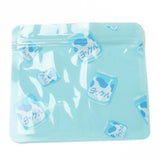 1 Bag Plastic Zip Lock Bag, Storage Bags, Self Seal Bag, with Top Seal, Cartoon, Sky Blue, Drink Pattern, 10x10.8x0.15cm, Unilateral Thickness: 2.7 Mil(0.07mm), 100pcs/bag