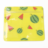 1 Bag Plastic Zip Lock Bag, Storage Bags, Self Seal Bag, with Top Seal, Cartoon, Yellow, Watermelon Pattern, 10x10.8x0.15cm, Unilateral Thickness: 2.7 Mil(0.07mm), 100pcs/bag