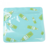 1 Bag Plastic Zip Lock Bag, Storage Bags, Self Seal Bag, with Top Seal, Cartoon, Turquoise, Drink Pattern, 10x10.8x0.15cm, Unilateral Thickness: 2.7 Mil(0.07mm), 100pcs/bag