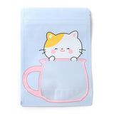 1 Bag Plastic Zip Lock Bag, Storage Bags, Self Seal Bag, Top Seal, with Cup Shape Window, Rectangle, Sky Blue, Cat Pattern, 18x13x0.15cm, Unilateral Thickness: 3.9 Mil(0.1mm)