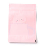 1 Bag Plastic Zip Lock Bag, Storage Bags, Self Seal Bag, Top Seal, with Cup Shape Window, Rectangle, Pink, Rabbit Pattern, 18x13x0.15cm, Unilateral Thickness: 3.9 Mil(0.1mm)