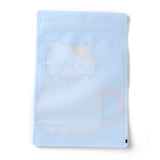 1 Bag Plastic Zip Lock Bag, Storage Bags, Self Seal Bag, Top Seal, with Cup Shape Window, Rectangle, Sky Blue, Cat Pattern, 23.2x16x0.15cm, Unilateral Thickness: 3.9 Mil(0.1mm)