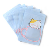 1 Bag Plastic Zip Lock Bag, Storage Bags, Self Seal Bag, Top Seal, with Cup Shape Window, Rectangle, Sky Blue, Cat Pattern, 23.2x16x0.15cm, Unilateral Thickness: 3.9 Mil(0.1mm)