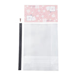 1 Bag Plastic Transparent Gift Bag, Storage Bags, Self Seal Bag, Top Seal, Rectangle, with Cartoon Card and Sling, Hole and Nail, Pink, 32.5x17x7cm, 10set/bag