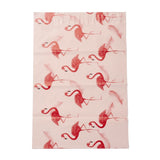 100 pc PE Plastic Self-Adhesive Packing Bags, Misty Rose, Rectangle, Flamingo Pattern, 37.5~37.7x25.4~25.5x0.01cm