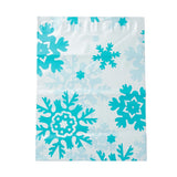 100 pc PE Plastic Self-Adhesive Packing Bags, White, Rectangle, Snowflake Pattern, 33.5~33.8x25~25.1x0.01cm
