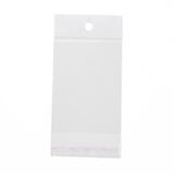 1000 pc Rectangle Plastic Cellophane Bags, Self-Adhesive Sealing, with Hang Hole, Clear, 14.6x7x0.01cm