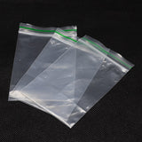 10 Bag Plastic Zip Lock Bags, Resealable Packaging Bags, Green Top Seal Thick Bags, Self Seal Bag, Rectangle, Clear, 15x10cm, Unilateral Thickness: 2.5 Mil(0.065mm), 100pcs/bag