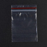 5 Bag Plastic Zip Lock Bags, Resealable Packaging Bags, Top Seal, Self Seal Bag, Rectangle, Red, 6x4cm, Unilateral Thickness: 1.3 Mil(0.035mm)