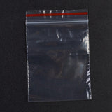 5 Bag Plastic Zip Lock Bags, Resealable Packaging Bags, Top Seal, Self Seal Bag, Rectangle, Red, 7x5cm, Unilateral Thickness: 1.3 Mil(0.035mm)