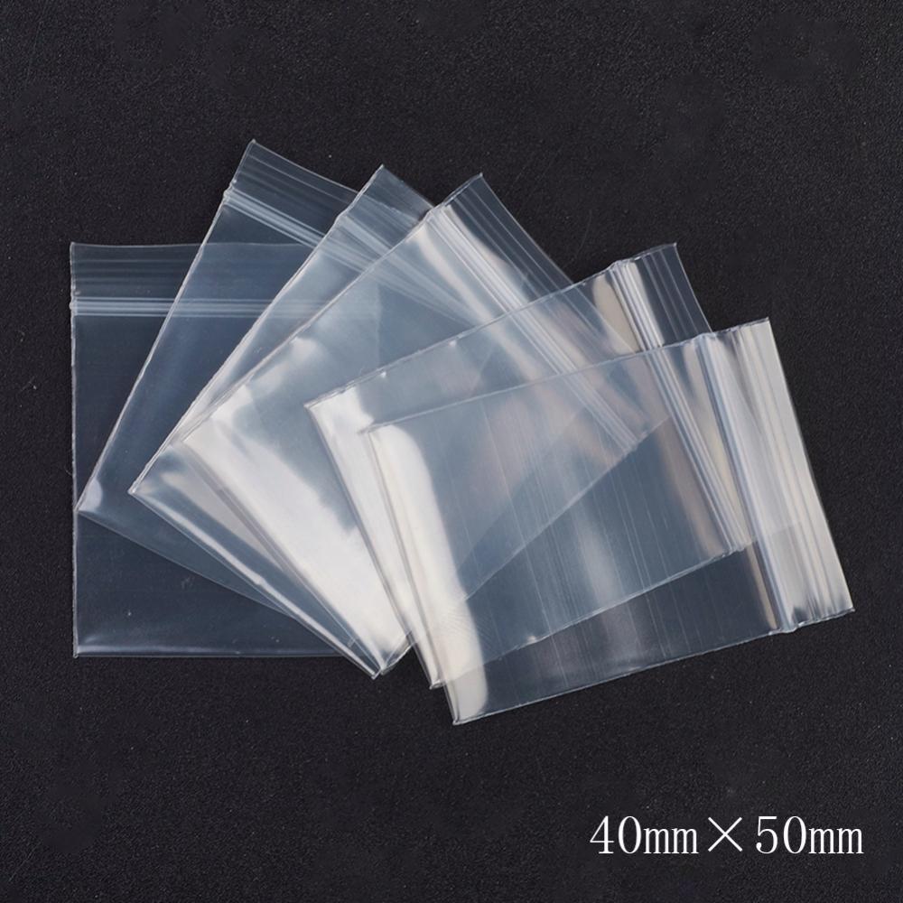 100pcs/pack Small Zip Lock Plastic Bags Reclosable Transparent Bag