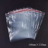 1 Bag Plastic Zip Lock Bags, Resealable Packaging Bags, Top Seal, Self Seal Bag, Rectangle, Red, 15x10cm, Unilateral Thickness: 1.8 Mil(0.045mm), 100pcs/bag