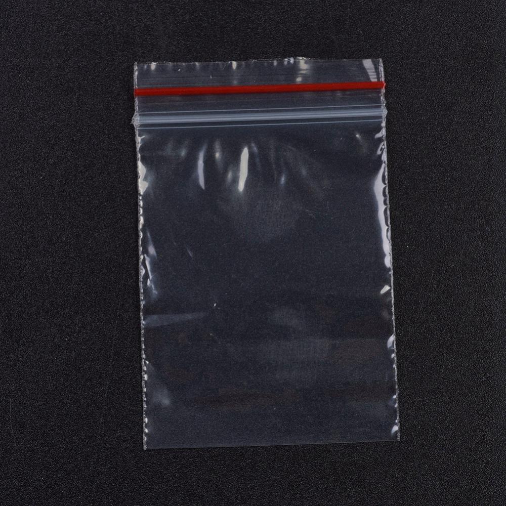 50/100pcs Small Plastic Bag Self Seal Clear Pouches Resealable Zip Lock Bags  For Jewelry Beads