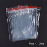 1 Bag Plastic Zip Lock Bags, Resealable Packaging Bags, Top Seal, Self Seal Bag, Rectangle, Red, 10x7cm, Unilateral Thickness: 1.8 Mil(0.045mm), 100pcs/bag