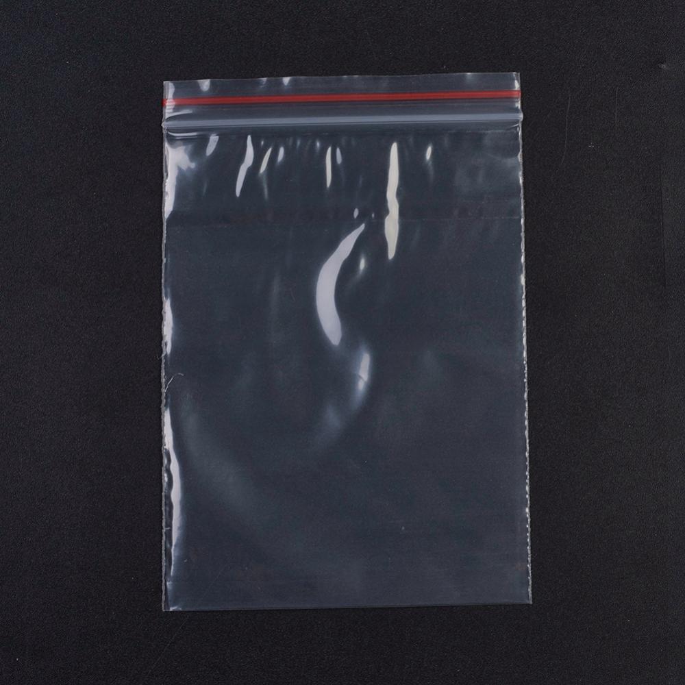 1 Bag Plastic Zip Lock Bags Resealable Packaging Bags Top Seal Self Seal Bag Rectangle Red 13x9cm Unilateral Thickness 1.8 Mil 0.045mm