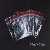 5 Bag Plastic Zip Lock Bags, Resealable Packaging Bags, Top Seal, Self Seal Bag, Rectangle, Red, 7x5cm, Unilateral Thickness: 1.1 Mil(0.028mm)