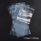 1 Bag Plastic Zip Lock Bags, Resealable Packaging Bags, Top Seal, Self Seal Bag, Rectangle, White, 26x11cm, Unilateral Thickness: 2.1 Mil(0.055mm), 100pcs/bag