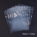 1 Bag Plastic Zip Lock Bags, Resealable Packaging Bags, Top Seal, Self Seal Bag, Rectangle, White, 12x8cm, Unilateral Thickness: 2.1 Mil(0.055mm), 100pcs/bag