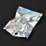 200 pc Rectangle Zip Lock Plastic Laser Bags, Resealable Bags, Clear, 10x7cm, Hole: 8mm, Unilateral Thickness: 2.7 Mil(0.07mm)