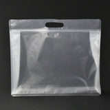 50 pc Transparent Plastic Zip Lock Bag, Plastic Stand up Pouch, Resealable Bags, with Handle, Clear, 30x35x0.08cm