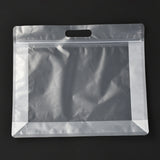 50 pc Transparent Plastic Zip Lock Bag, Plastic Stand up Pouch, Resealable Bags, with Handle, Clear, 30x35x0.08cm