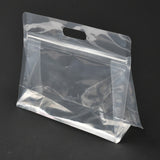 50 pc Transparent Plastic Zip Lock Bag, Plastic Stand up Pouch, Resealable Bags, with Handle, Clear, 17x24x0.05cm
