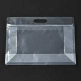 50 pc Transparent Plastic Zip Lock Bag, Plastic Stand up Pouch, Resealable Bags, with Handle, Clear, 19.2x26x0.08cm
