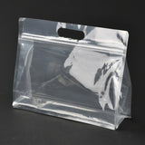 50 pc Transparent Plastic Zip Lock Bag, Plastic Stand up Pouch, Resealable Bags, with Handle, Clear, 21.3x28x0.08cm