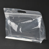 50 pc Transparent Plastic Zip Lock Bag, Plastic Stand up Pouch, Resealable Bags, with Handle, Clear, 23x30x0.08cm