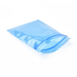 3 Bag Solid Color PE Zip Lock Bags, Resealable Small Jewelry Storage Bags, Self Seal Bag, Top Seal, Rectangle, Blue, 10x7cm, Unilateral Thickness: 2.7 Mil(0.07mm), about 90~100pcs/bag