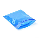 3 Bag Solid Color PE Zip Lock Bags, Resealable Small Jewelry Storage Bags, Self Seal Bag, Top Seal, Rectangle, Blue, 8x6cmm, Unilateral Thickness: 2.7 Mil(0.07mm), about 90~100pcs/bag