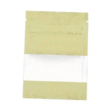 100 pc Maple Leaf Printed Aluminum Foil Open Top Zip Lock Bags, Food Storage Bags, Sealable Pouches, for Storage Packaging, with Tear Notches, Rectangle, Light Yellow, 9.9x7.1x0.15cm, Inner Measure: 6cm, Window: 7x3cm