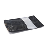 100 pc Maple Leaf Printed Aluminum Foil Open Top Zip Lock Bags, Food Storage Bags, Sealable Pouches, for Storage Packaging, with Tear Notches, Rectangle, Black, 23x16x0.2cm, Inner Measure: 14.5cm, Window: 16x6cm, Unilateral Thickness: 4.7 Mil(0.12mm)