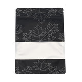 100 pc Maple Leaf Printed Aluminum Foil Open Top Zip Lock Bags, Food Storage Bags, Sealable Pouches, for Storage Packaging, with Tear Notches, Rectangle, Black, 23x16x0.2cm, Inner Measure: 14.5cm, Window: 16x6cm, Unilateral Thickness: 4.7 Mil(0.12mm)