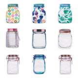1 Set Magibeads 40Pcs 8 Style Reusable Mason Jar Shape Zipper Sealed Bags, Fresh Airtight Seal Food Storage Bags, for Nuts Candy Cookies, Mixed Color, 24.5~24.6x16.7~17x0.02~0.15mm, 5pcs/style