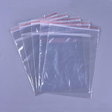 100 pc Plastic Zip Lock Bags, Resealable Packaging Bags, Top Seal, Self Seal Bag, Rectangle, Clear, 22x15cm, Unilateral Thickness: 1.6 Mil(0.04mm)