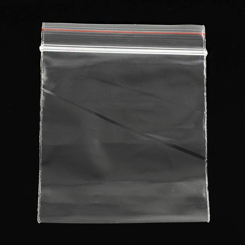 50pcs PVC Self Sealing Plastic Jewelry Zip Lock Bags Thick Clear