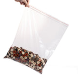 100 pc Plastic Zip Lock Bags, Resealable Packaging Bags, Top Seal, Self Seal Bag, Rectangle, Clear, 45x35cm, Unilateral Thickness: 2 Mil(0.05mm)